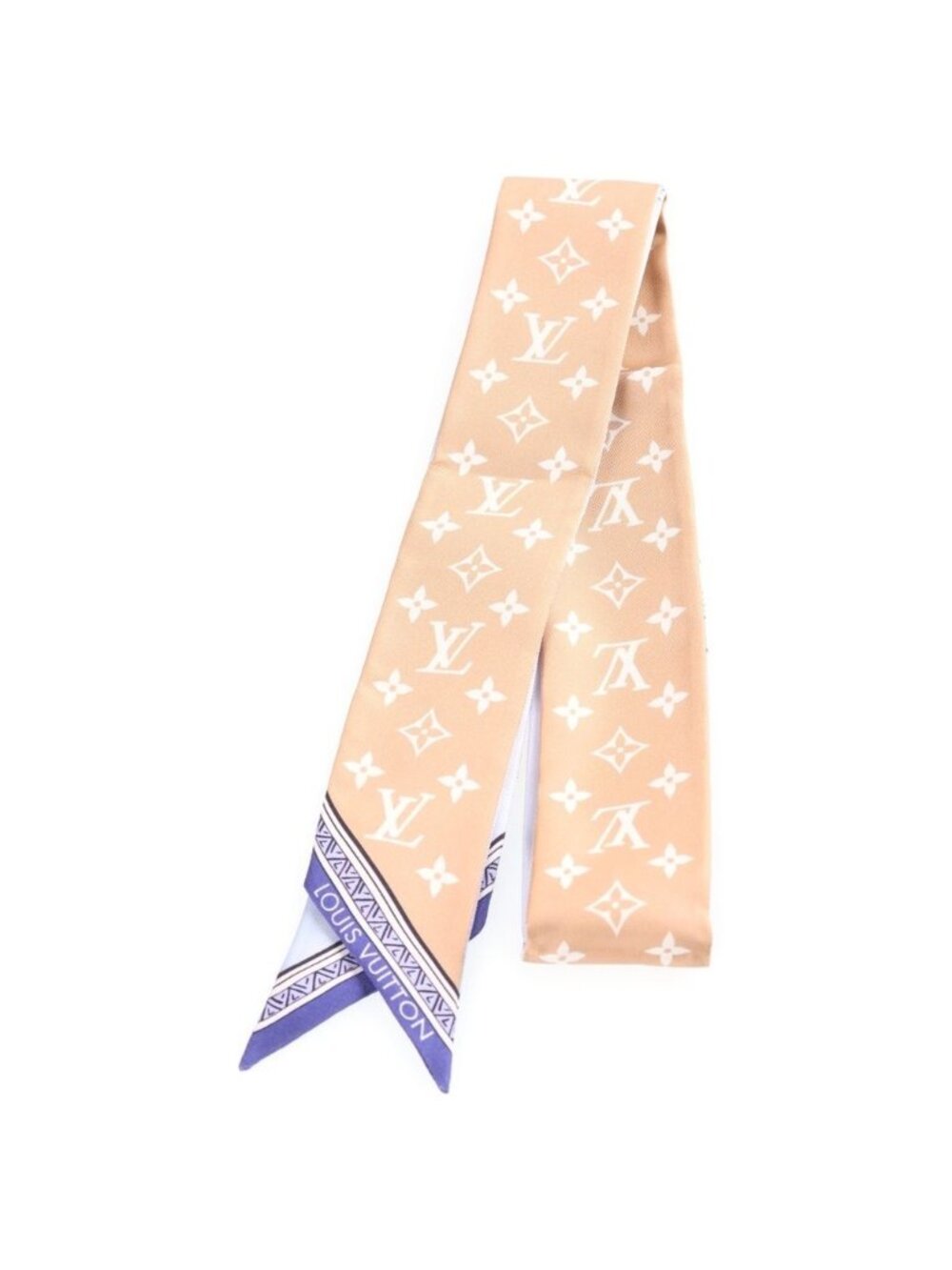 Louis Vuitton LV Eclipse Bandeau Scarf Monogram Silk Blue Beige
